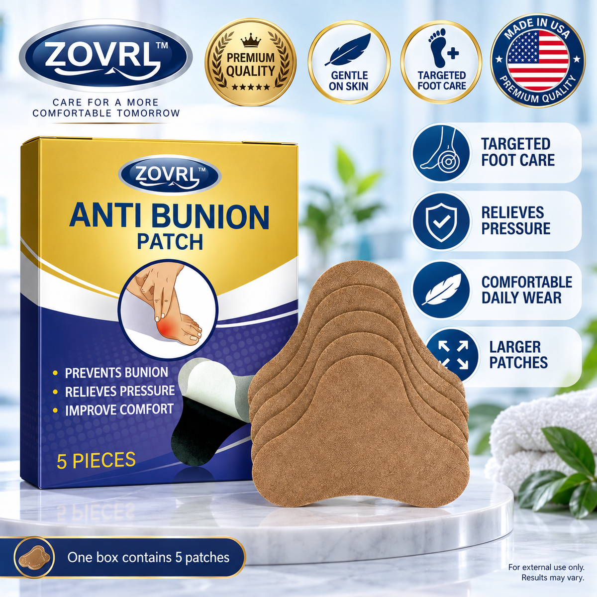 ZOVRL™ AlignToe BunionEase Patch