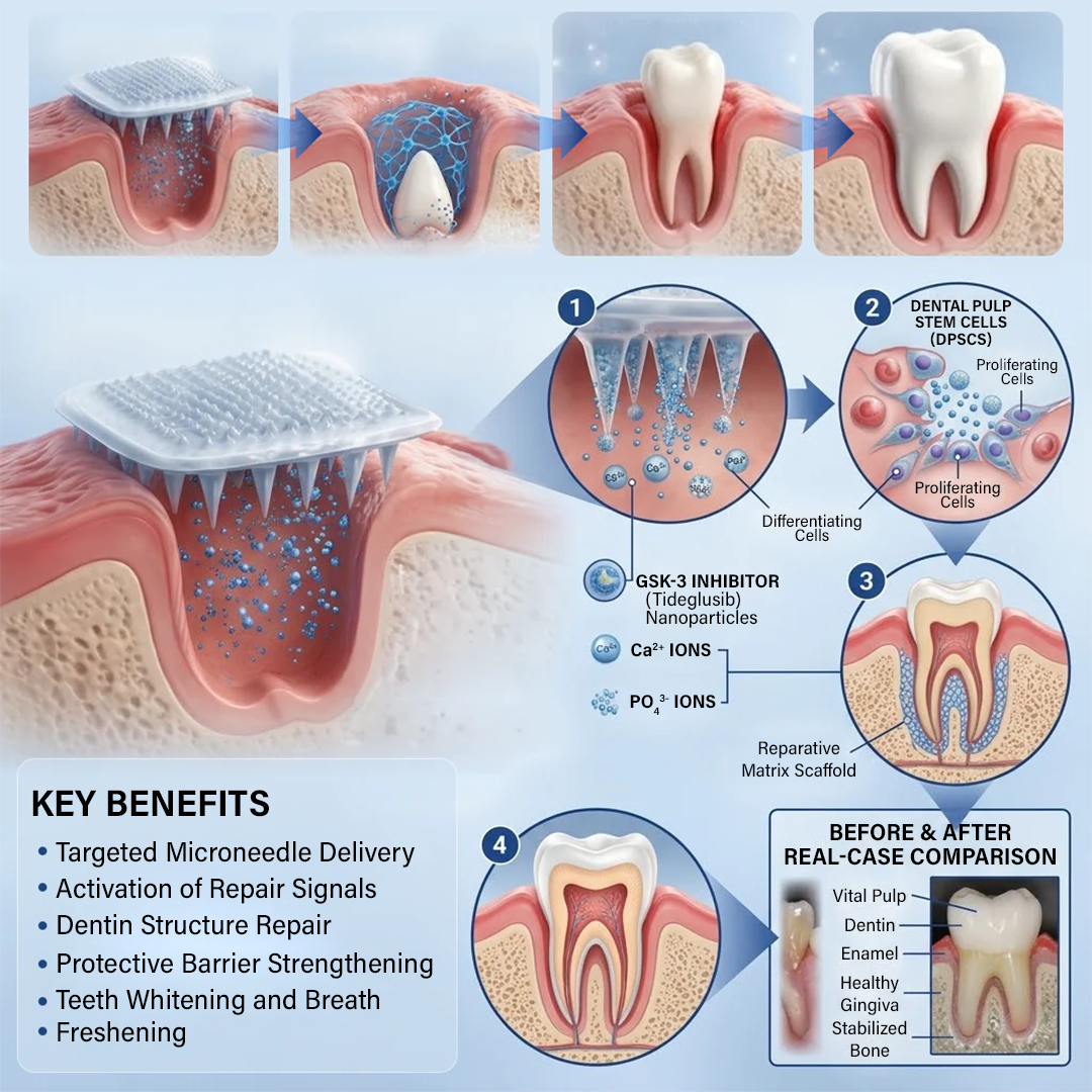ZOVRL™ Tooth & Gum Repair Fast-Dissolving Microneedle Patch✨ (𝟓-𝐢𝐧-𝟏 💎 𝐑𝐞𝐛𝐮𝐢𝐥𝐝 𝐄𝐧𝐚𝐦𝐞𝐥 & 𝐃𝐞𝐧𝐭𝐢𝐧 • 𝐒𝐭𝐫𝐞𝐧𝐠𝐭𝐡𝐞𝐧 𝐆𝐮𝐦𝐬 • 𝐄𝐫𝐚𝐝𝐢𝐜𝐚𝐭𝐞 𝐓𝐚𝐫𝐭𝐚𝐫 & 𝐎𝐝𝐨𝐫 • 𝐖𝐡𝐢𝐭𝐞𝐧𝐢𝐧𝐠 • 𝐒𝐭𝐨𝐩 𝐓𝐨𝐨𝐭𝐡 𝐒𝐞𝐧𝐬𝐢𝐭𝐢𝐯𝐢𝐭𝐲)
