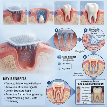 ZOVRL™ Tooth & Gum Repair Fast-Dissolving Microneedle Patch✨ (𝟓-𝐢𝐧-𝟏 💎 𝐑𝐞𝐛𝐮𝐢𝐥𝐝 𝐄𝐧𝐚𝐦𝐞𝐥 & 𝐃𝐞𝐧𝐭𝐢𝐧 • 𝐒𝐭𝐫𝐞𝐧𝐠𝐭𝐡𝐞𝐧 𝐆𝐮𝐦𝐬 • 𝐄𝐫𝐚𝐝𝐢𝐜𝐚𝐭𝐞 𝐓𝐚𝐫𝐭𝐚𝐫 & 𝐎𝐝𝐨𝐫 • 𝐖𝐡𝐢𝐭𝐞𝐧𝐢𝐧𝐠 • 𝐒𝐭𝐨𝐩 𝐓𝐨𝐨𝐭𝐡 𝐒𝐞𝐧𝐬𝐢𝐭𝐢𝐯𝐢𝐭𝐲)