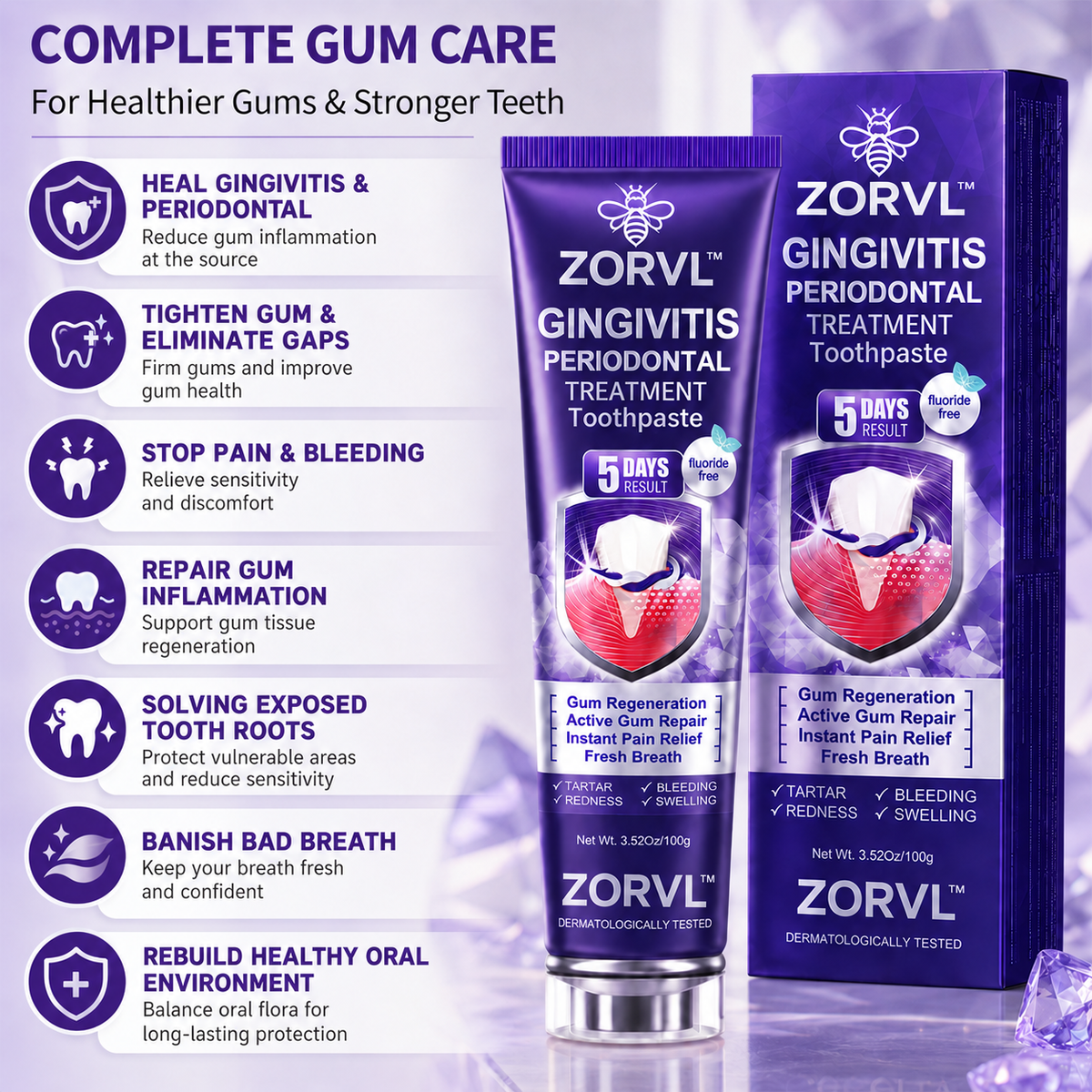 🏆ZORVL™ Gingivitis Periodontal Treatment Toothpaste