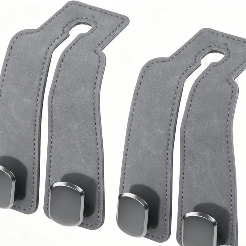 🚗2PCS Premium Car Headrest Hooks – Leather Bag & Purse Organizer