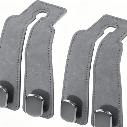 🚗2PCS Premium Car Headrest Hooks – Leather Bag & Purse Organizer