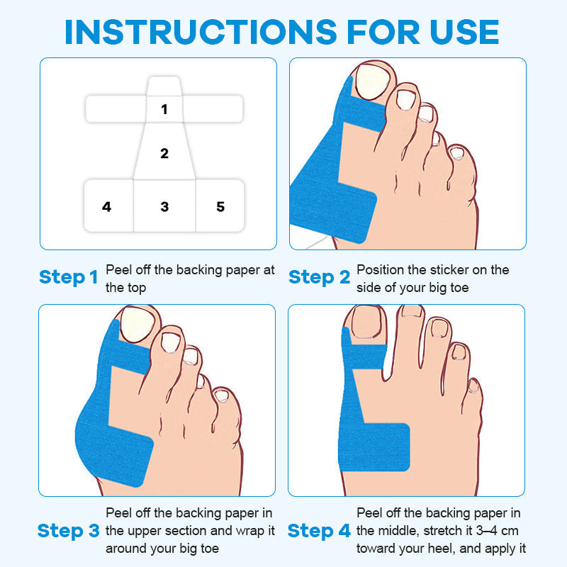 🏆Medical-Grade Bunion Tape – 🦶Hypoallergenic, Breathable, Painless