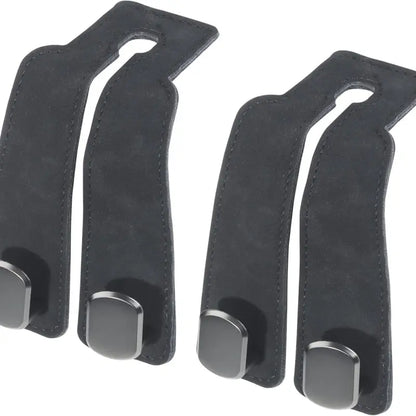 🚗2PCS Premium Car Headrest Hooks – Leather Bag & Purse Organizer