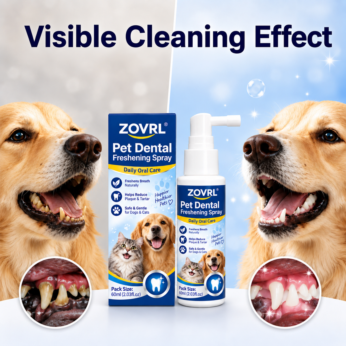 🏆New Upgraded 🦷ZOVRL® Pet Dental Freshening Spray🐱🐶