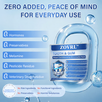 ZOVRL™ Tooth & Gum Repair Fast-Dissolving Microneedle Patch✨ (𝟓-𝐢𝐧-𝟏 💎 𝐑𝐞𝐛𝐮𝐢𝐥𝐝 𝐄𝐧𝐚𝐦𝐞𝐥 & 𝐃𝐞𝐧𝐭𝐢𝐧 • 𝐒𝐭𝐫𝐞𝐧𝐠𝐭𝐡𝐞𝐧 𝐆𝐮𝐦𝐬 • 𝐄𝐫𝐚𝐝𝐢𝐜𝐚𝐭𝐞 𝐓𝐚𝐫𝐭𝐚𝐫 & 𝐎𝐝𝐨𝐫 • 𝐖𝐡𝐢𝐭𝐞𝐧𝐢𝐧𝐠 • 𝐒𝐭𝐨𝐩 𝐓𝐨𝐨𝐭𝐡 𝐒𝐞𝐧𝐬𝐢𝐭𝐢𝐯𝐢𝐭𝐲)