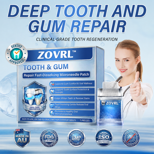 ZOVRL™ Tooth & Gum Repair Fast-Dissolving Microneedle Patch✨ (𝟓-𝐢𝐧-𝟏 💎 𝐑𝐞𝐛𝐮𝐢𝐥𝐝 𝐄𝐧𝐚𝐦𝐞𝐥 & 𝐃𝐞𝐧𝐭𝐢𝐧 • 𝐒𝐭𝐫𝐞𝐧𝐠𝐭𝐡𝐞𝐧 𝐆𝐮𝐦𝐬 • 𝐄𝐫𝐚𝐝𝐢𝐜𝐚𝐭𝐞 𝐓𝐚𝐫𝐭𝐚𝐫 & 𝐎𝐝𝐨𝐫 • 𝐖𝐡𝐢𝐭𝐞𝐧𝐢𝐧𝐠 • 𝐒𝐭𝐨𝐩 𝐓𝐨𝐨𝐭𝐡 𝐒𝐞𝐧𝐬𝐢𝐭𝐢𝐯𝐢𝐭𝐲)
