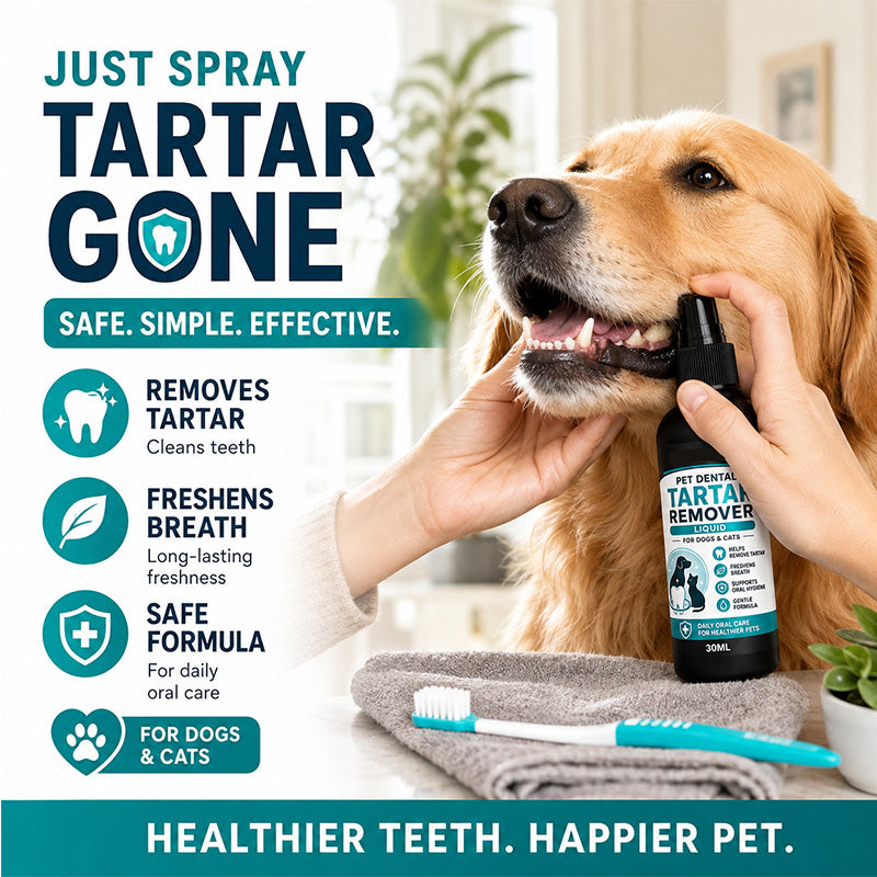 🐾Gentle Pet Dental Cleaning Spray‑ Vet‑Formulated Tartar Remover Spray for Dogs & Cats✨